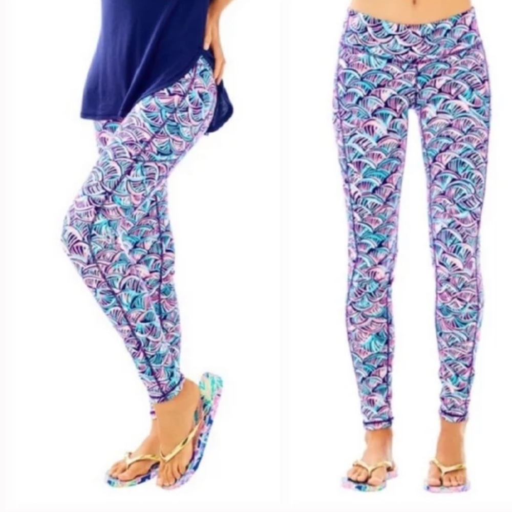 Lilly Pulitzer Purple Teal Pink Patterned Leggings